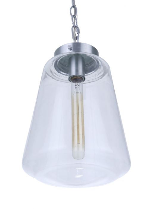 Laclede One Light Outdoor Pendant in Satin Aluminum