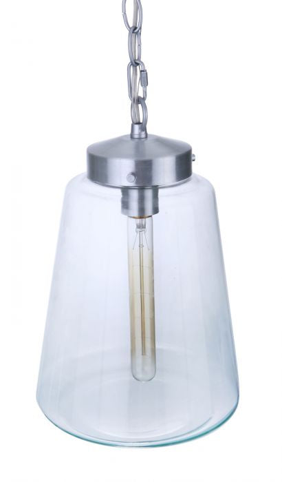 Laclede One Light Outdoor Pendant in Satin Aluminum