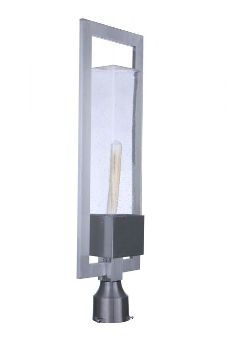 Perimeter One Light Outdoor Post Mount in Satin Aluminum