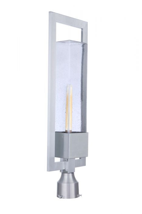 Perimeter One Light Outdoor Post Mount in Satin Aluminum