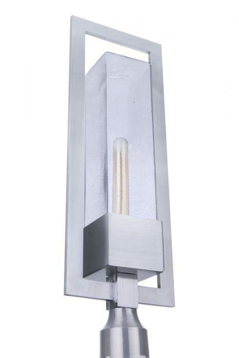 Perimeter One Light Outdoor Post Mount in Satin Aluminum