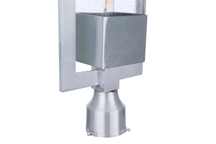 Perimeter One Light Outdoor Post Mount in Satin Aluminum