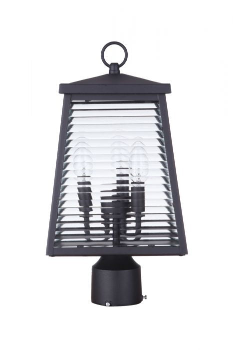 Armstrong Three Light Outdoor Post Mount in Midnight