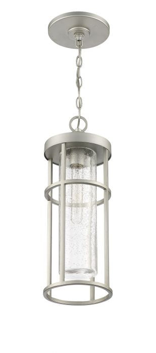 Encompass One Light Outdoor Pendant in Satin Aluminum