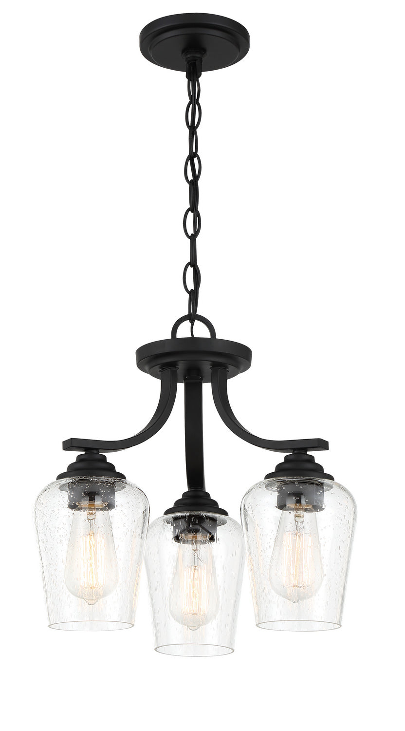 Minka Lavery Shyloh Three Light Semi Flush / Chandelier in Coal