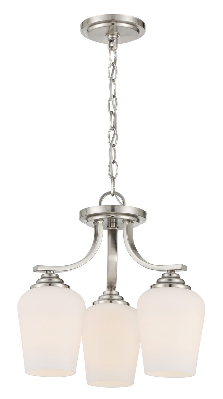 Minka Lavery Shyloh Three Light Semi Flush / Chandelier in Brushed Nickel