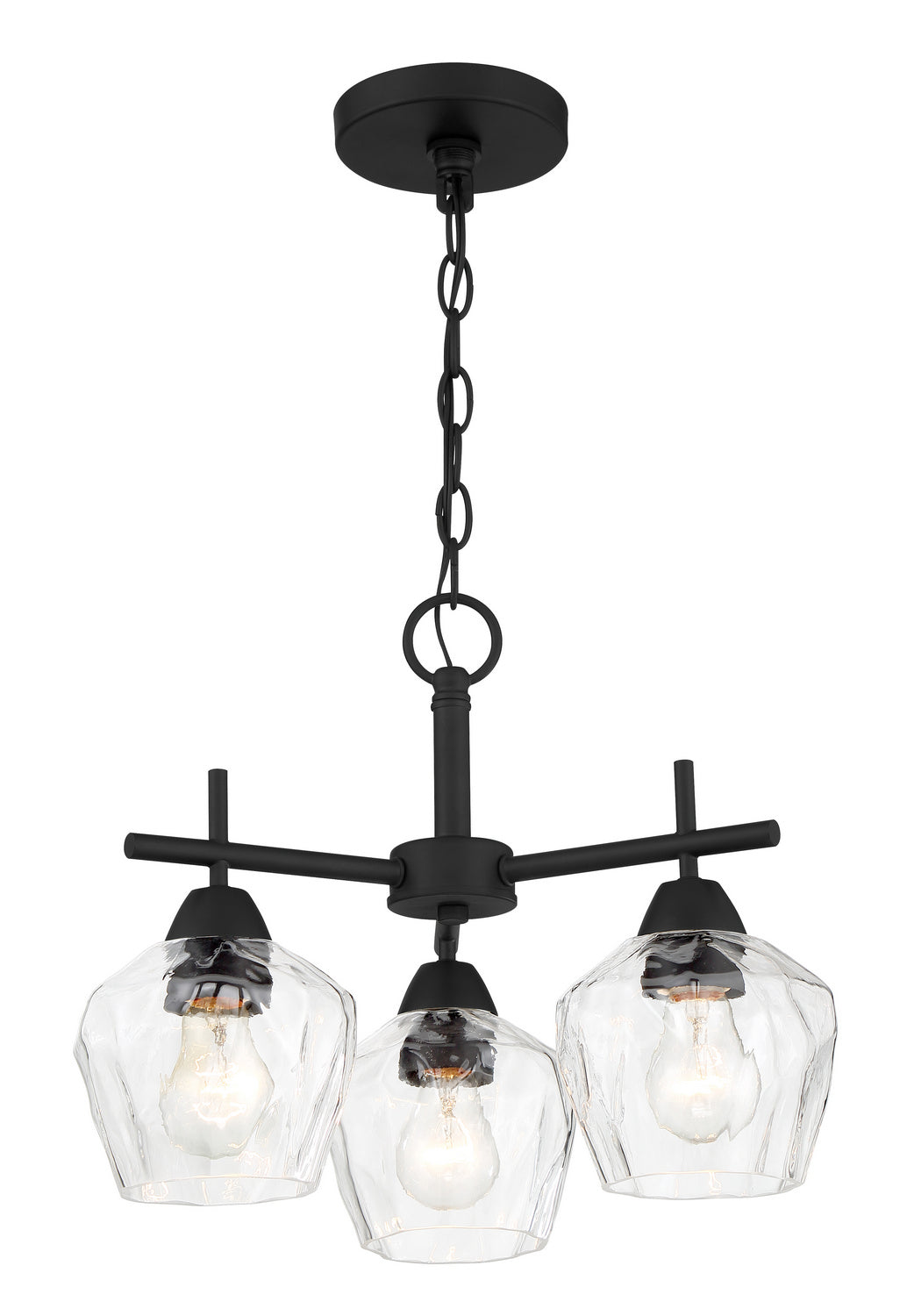 Minka Lavery Camrin Three Light Semi Flush / Chandelier in Coal