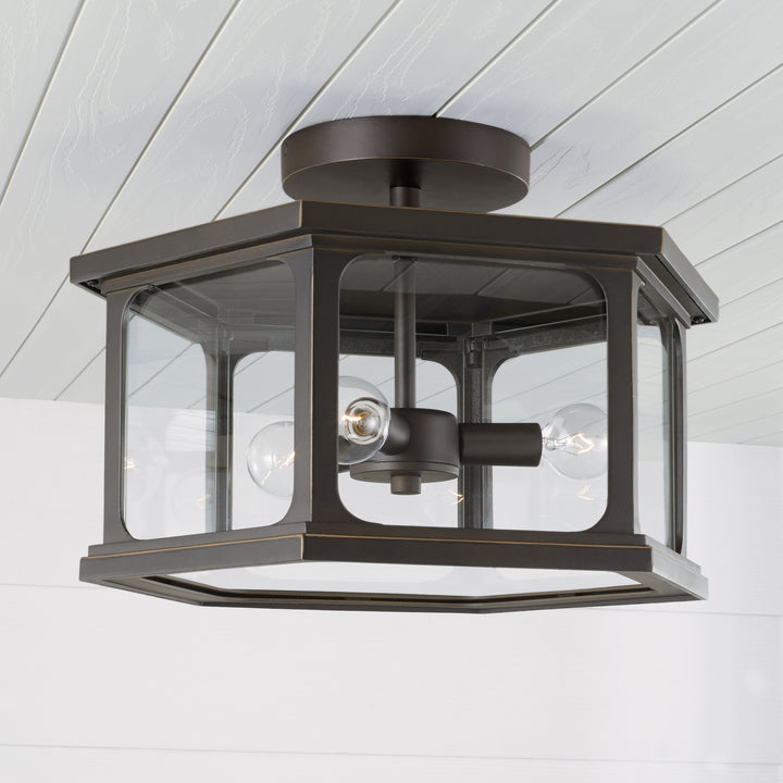 Capital Lighting Three Light Outdoor Semi-Flush Mount