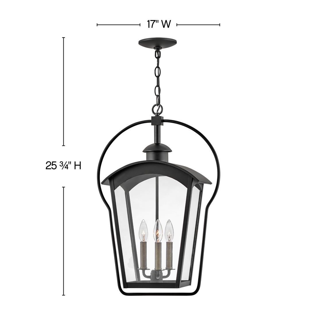 Yale LED Hanging Lantern in Black