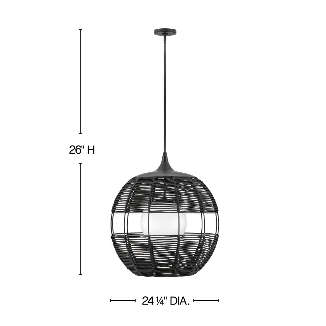 Maddox LED Hanging Lantern in Black