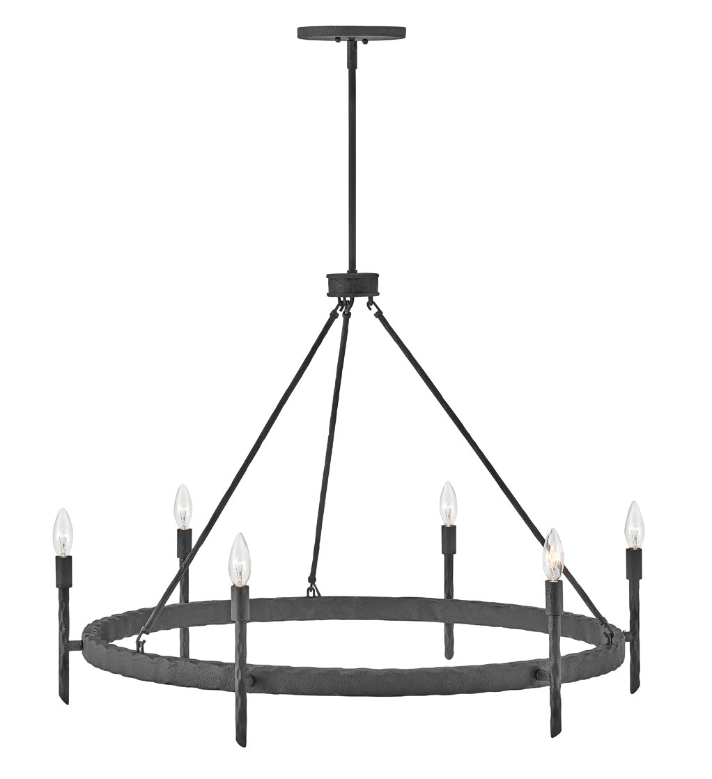 Tress LED Chandelier in Forged Iron