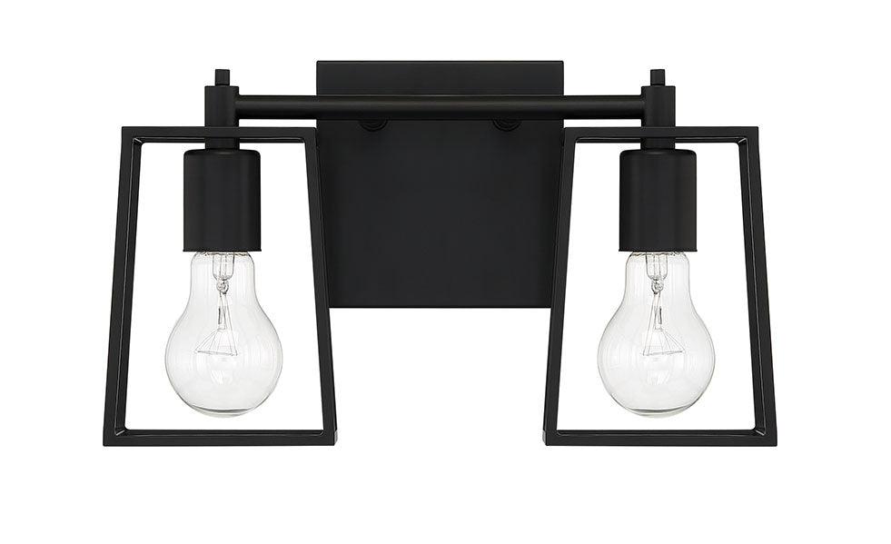 Dunn Two Light Vanity in Flat Black