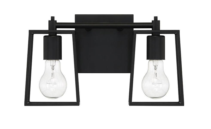 Dunn Two Light Vanity in Flat Black