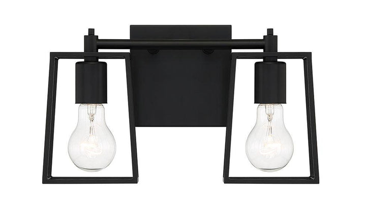 Dunn Two Light Vanity in Flat Black