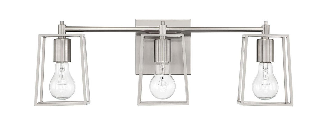 Dunn Three Light Vanity in Brushed Polished Nickel