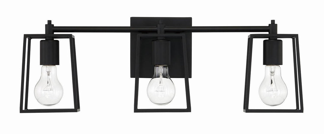 Dunn Three Light Vanity in Flat Black