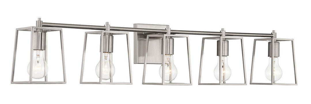 Dunn Five Light Vanity in Brushed Polished Nickel