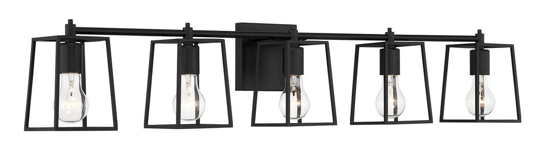 Dunn Five Light Vanity in Flat Black