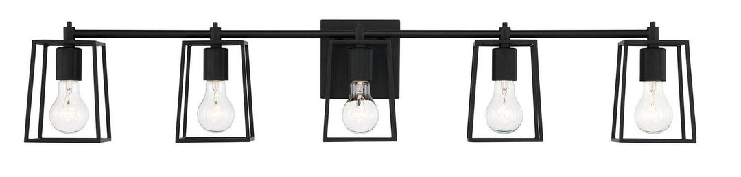 Dunn Five Light Vanity in Flat Black