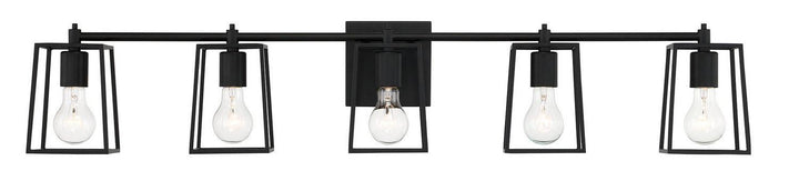 Dunn Five Light Vanity in Flat Black