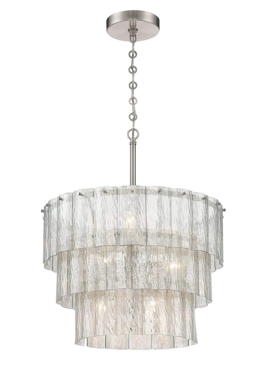 Museo Nine Light Pendant in Brushed Polished Nickel