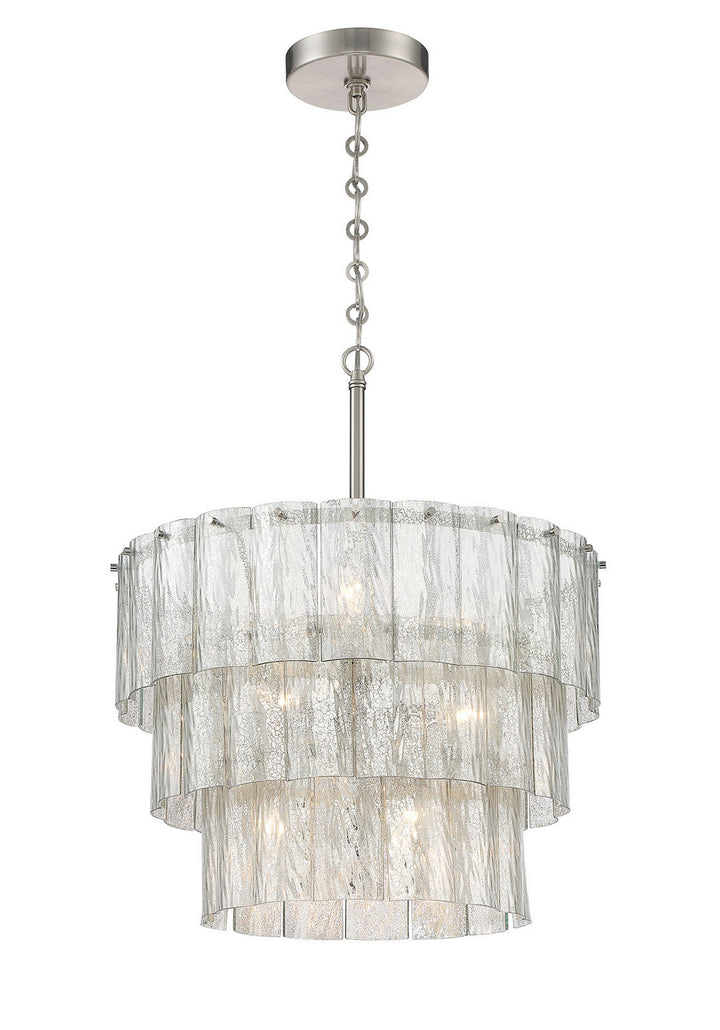 Museo Nine Light Pendant in Brushed Polished Nickel