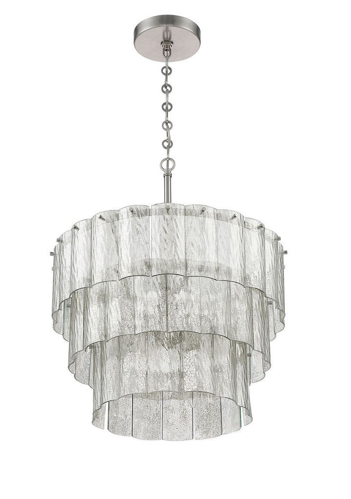 Museo Nine Light Pendant in Brushed Polished Nickel