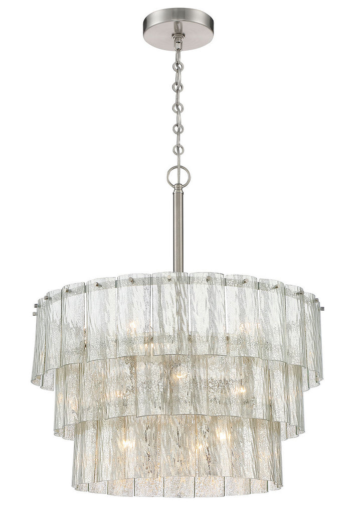 Museo Nine Light Pendant in Brushed Polished Nickel