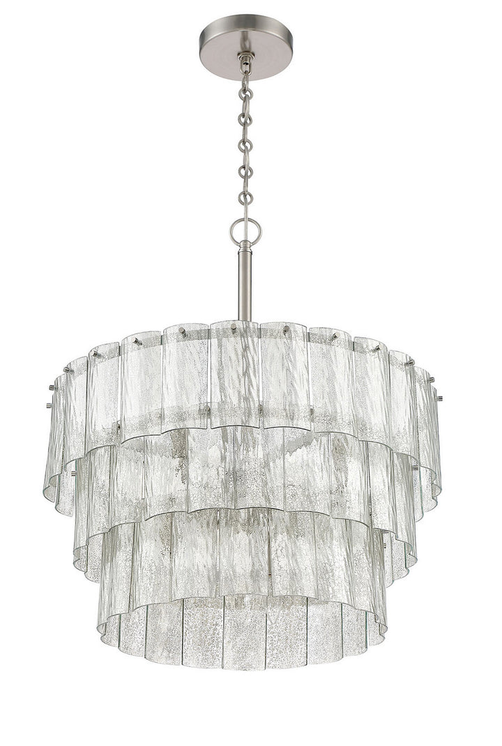 Museo Nine Light Pendant in Brushed Polished Nickel