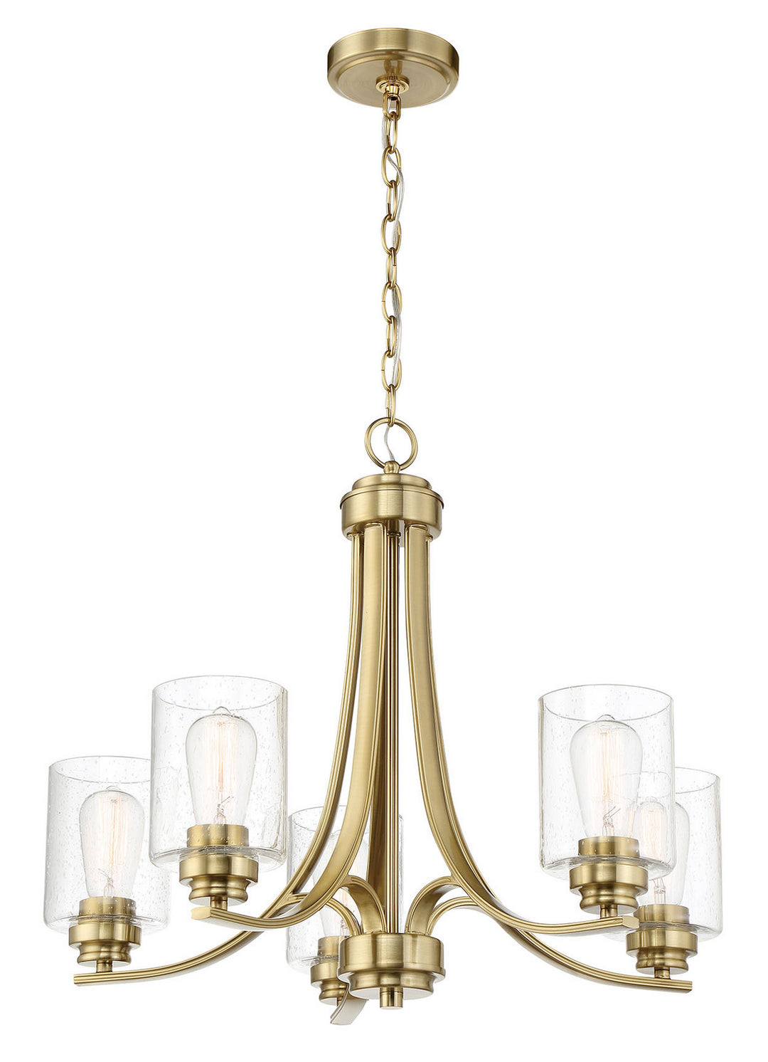 Bolden Five Light Chandelier in Satin Brass