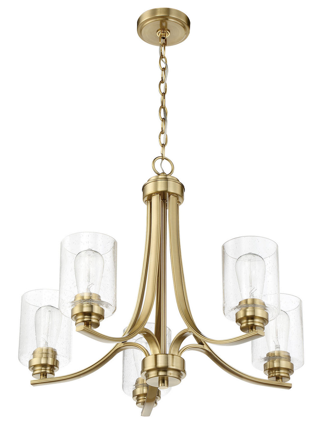 Bolden Five Light Chandelier in Satin Brass