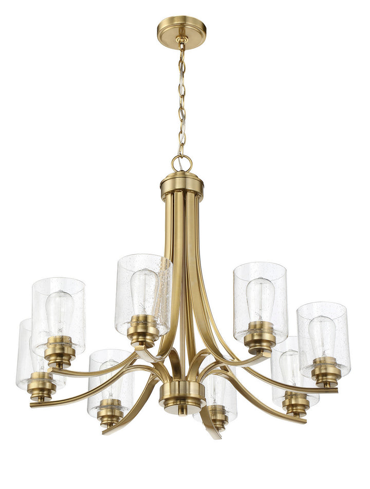 Bolden Eight Light Chandelier in Satin Brass