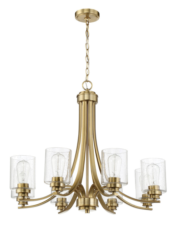 Bolden Eight Light Chandelier in Satin Brass