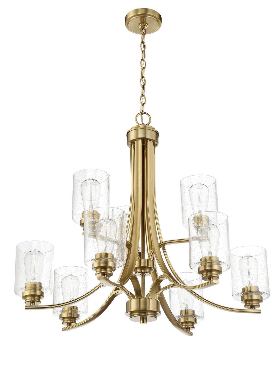 Bolden Nine Light Chandelier in Satin Brass