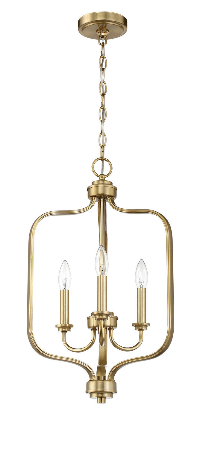 Bolden Three Light Foyer Pendant in Satin Brass