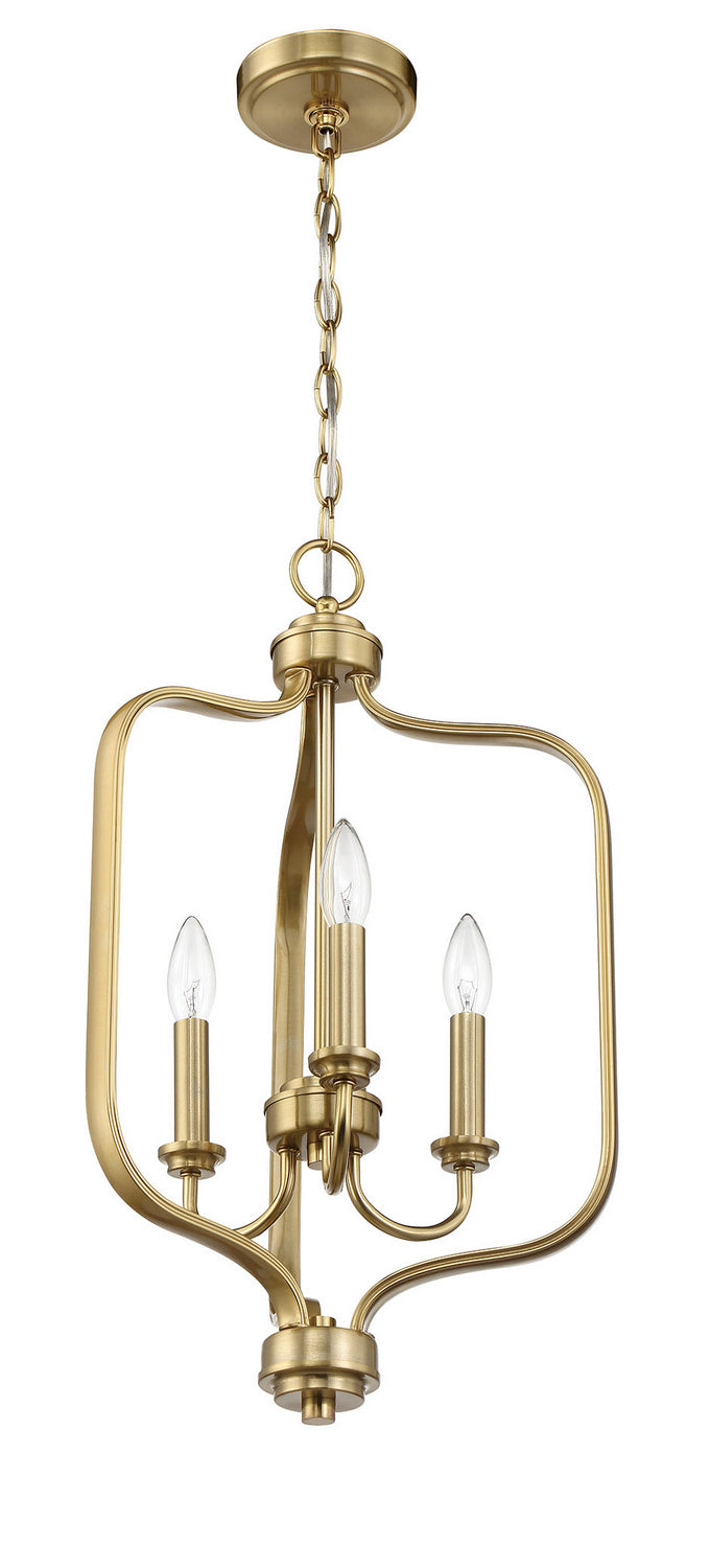 Bolden Three Light Foyer Pendant in Satin Brass