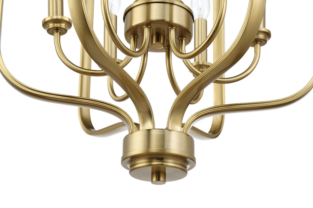 Bolden Six Light Foyer Chandelier in Satin Brass