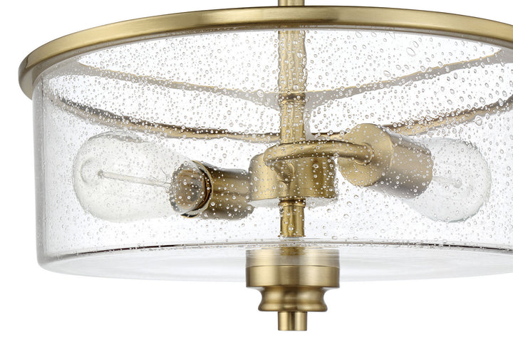 Bolden Two Light Convertible Semi Flush in Satin Brass