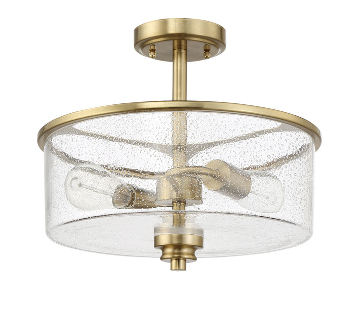 Bolden Two Light Convertible Semi Flush in Satin Brass