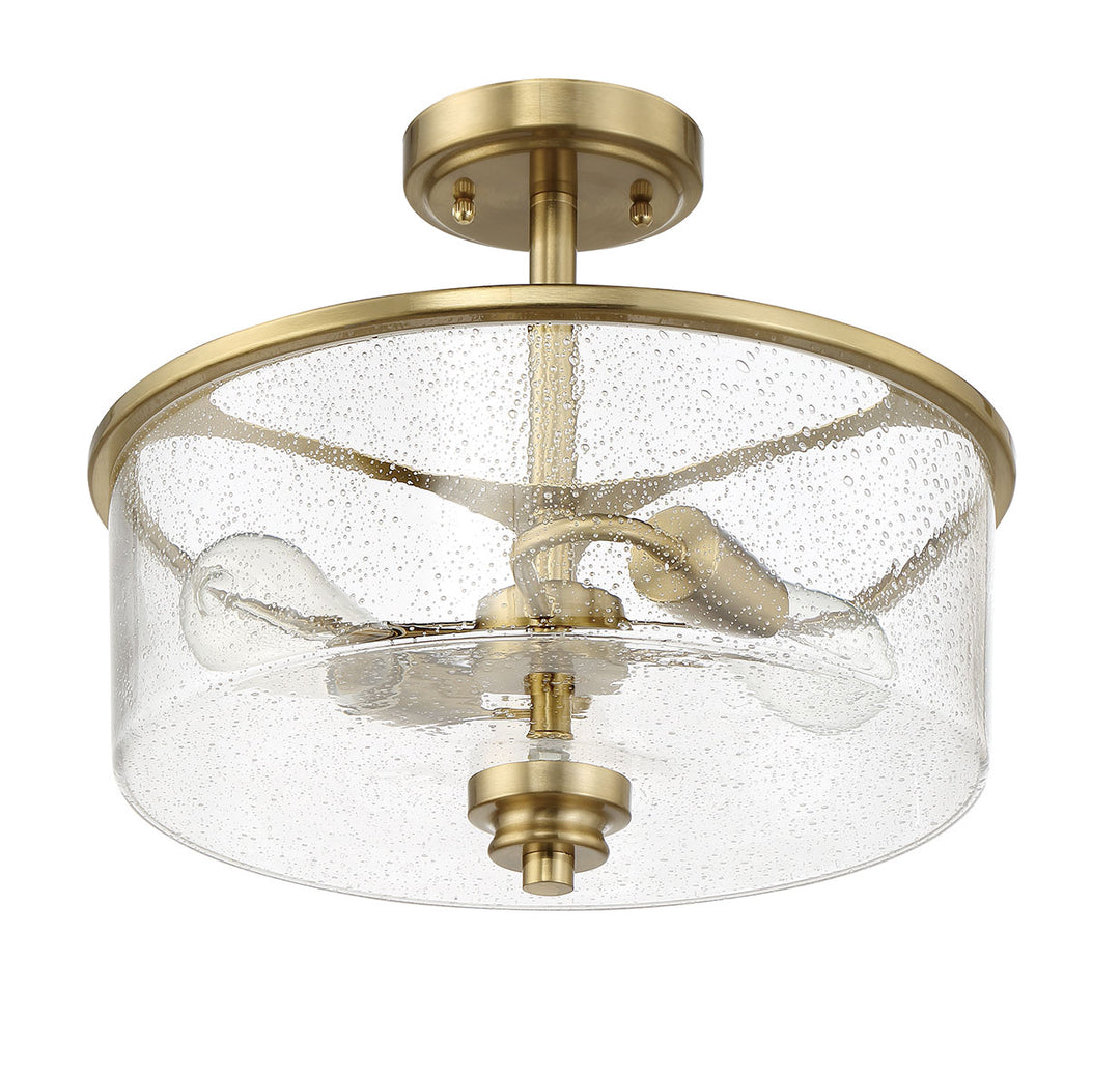 Bolden Two Light Convertible Semi Flush in Satin Brass