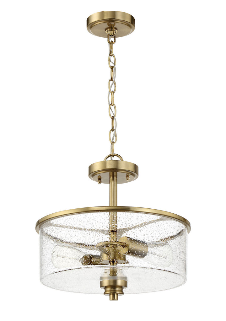 Bolden Two Light Convertible Semi Flush in Satin Brass