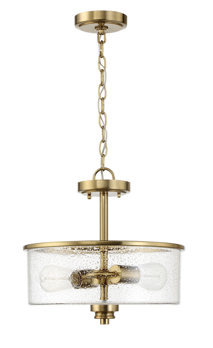 Bolden Two Light Convertible Semi Flush in Satin Brass