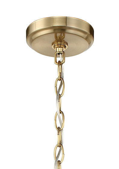 Stanza Four Light Chandelier in Flat Black/Satin Brass