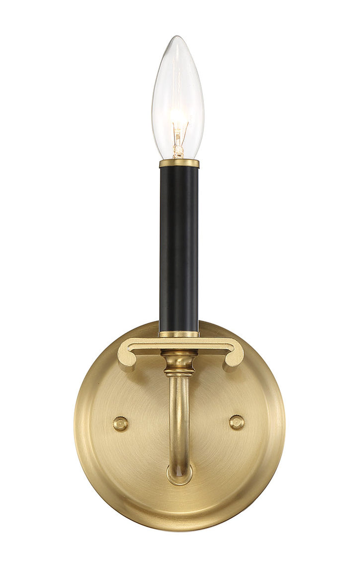 Stanza One Light Wall Sconce in Flat Black/Satin Brass