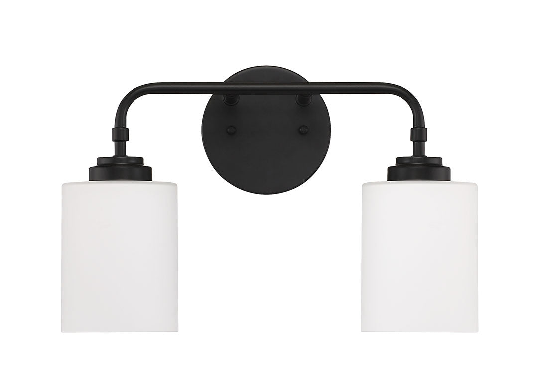 Stowe Two Light Vanity in Flat Black