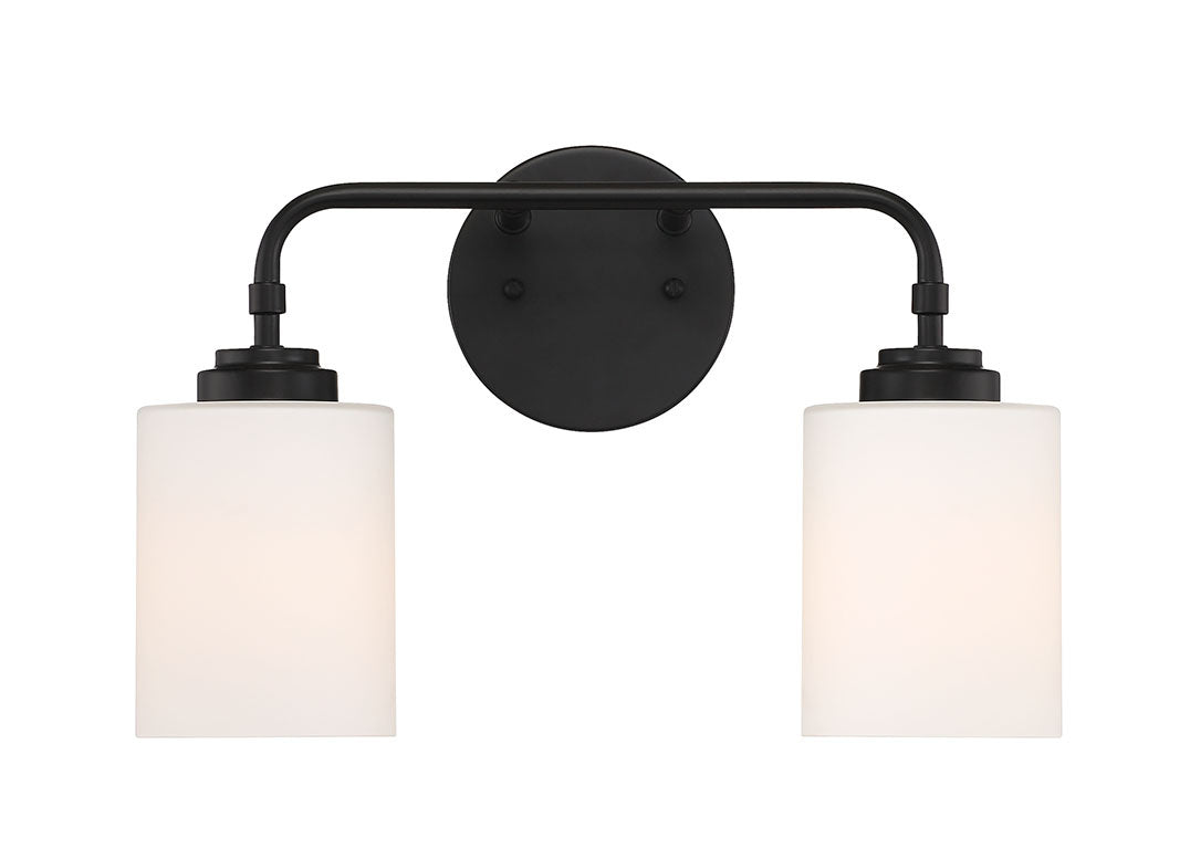 Stowe Two Light Vanity in Flat Black