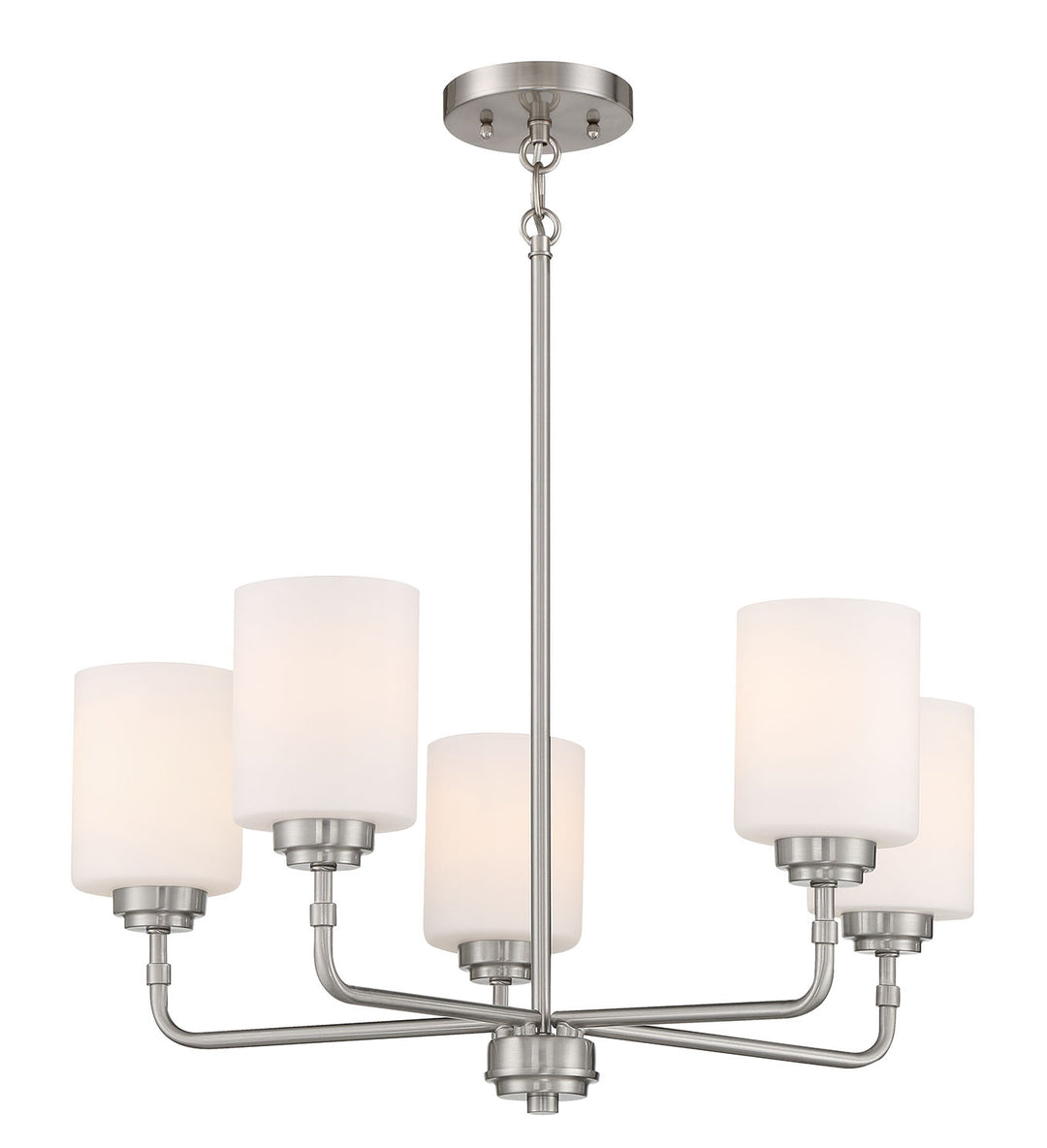 Stowe Five Light Chandelier in Brushed Polished Nickel