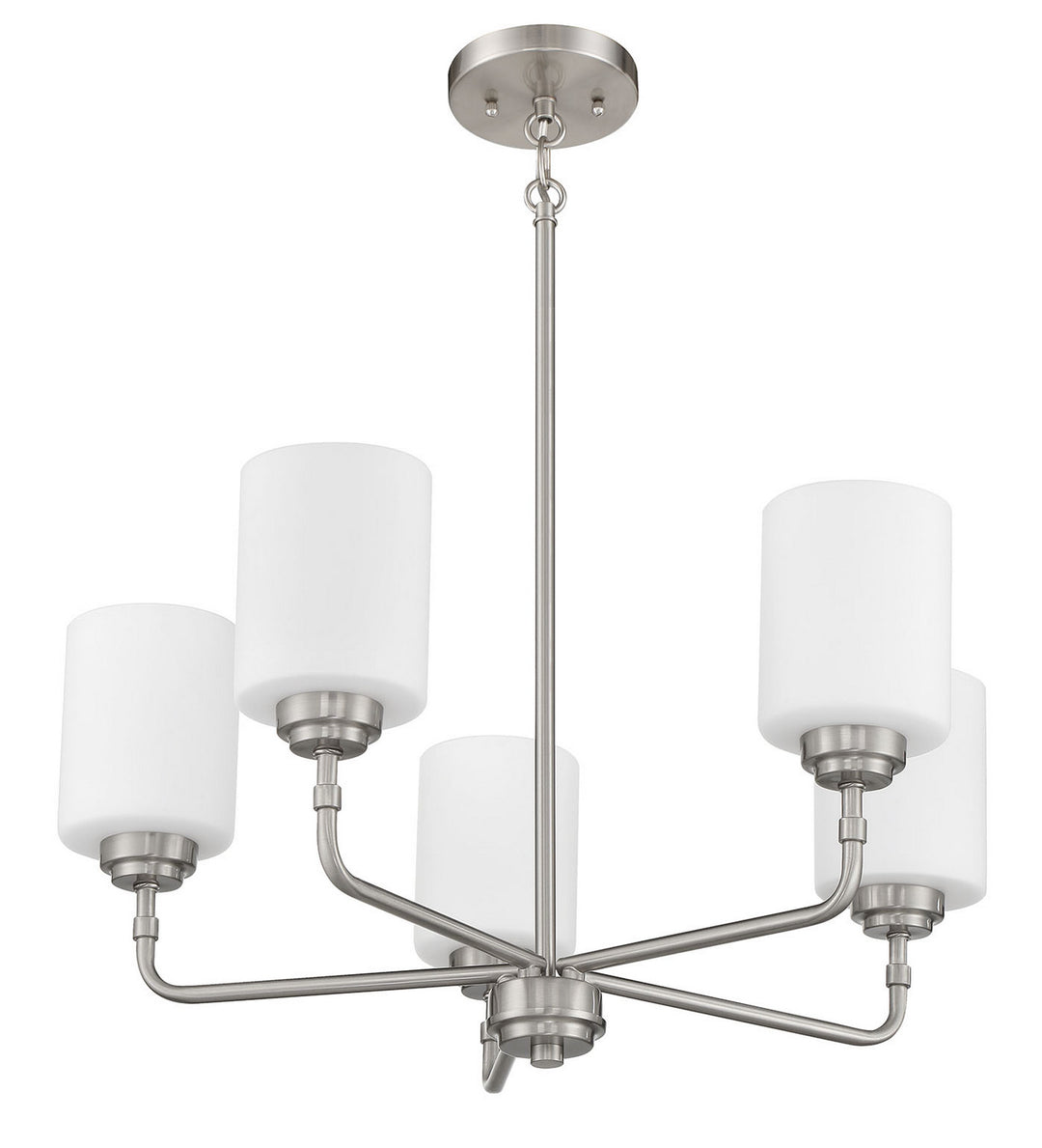 Stowe Five Light Chandelier in Brushed Polished Nickel