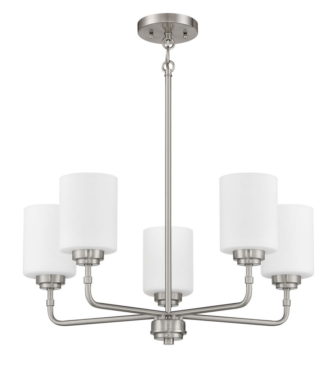 Stowe Five Light Chandelier in Brushed Polished Nickel