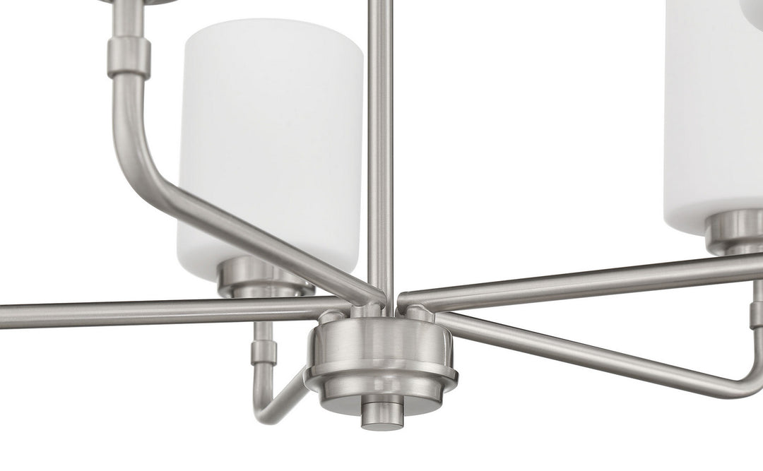 Stowe Five Light Chandelier in Brushed Polished Nickel